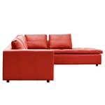 Ecksofa Brooklyn IV Echtleder Echtleder Neka: Rot - Breite: 312 cm - Ottomane davorstehend rechts