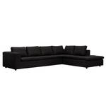 Ecksofa Brooklyn IV Echtleder Echtleder Neka: Schwarz - Breite: 312 cm - Ottomane davorstehend rechts