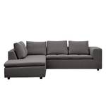 Ecksofa Brooklyn IV Webstoff Webstoff Anda II: Anthrazit - Breite: 247 cm - Ottomane davorstehend links