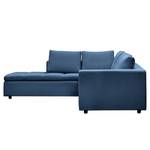 Ecksofa Brooklyn IV Webstoff Webstoff Anda II: Blau - Breite: 247 cm - Ottomane davorstehend links