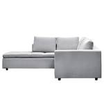 Ecksofa Brooklyn IV Webstoff Webstoff Saia: Hellgrau - Breite: 247 cm - Ottomane davorstehend links