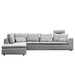 Ecksofa Brooklyn IV Webstoff Webstoff Saia: Hellgrau - Breite: 312 cm - Ottomane davorstehend links