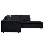 Ecksofa Brooklyn IV Webstoff Webstoff Saia: Anthrazit - Breite: 247 cm - Ottomane davorstehend rechts