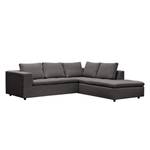 Ecksofa Brooklyn IV Webstoff Webstoff Anda II: Anthrazit - Breite: 247 cm - Ottomane davorstehend rechts