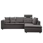 Ecksofa Brooklyn IV Webstoff Webstoff Anda II: Anthrazit - Breite: 247 cm - Ottomane davorstehend rechts