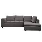 Ecksofa Brooklyn IV Webstoff Webstoff Anda II: Anthrazit - Breite: 247 cm - Ottomane davorstehend rechts