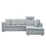 Ecksofa Brooklyn IV Webstoff Webstoff Anda II: Silber - Breite: 247 cm - Ottomane davorstehend rechts