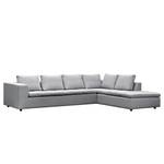 Ecksofa Brooklyn IV Webstoff Webstoff Saia: Hellgrau - Breite: 312 cm - Ottomane davorstehend rechts