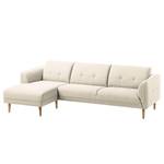 Ecksofa Cala I Strukturstoff Webstoff Osta: Altweiß - Longchair davorstehend links - Beige