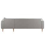 Ecksofa Cala I Strukturstoff Webstoff Osta: Graubraun - Longchair davorstehend rechts - Beige