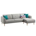 Ecksofa Cala I Strukturstoff Webstoff Osta: Graubraun - Longchair davorstehend rechts - Beige