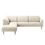 Ecksofa Cala II Strukturstoff Webstoff Osta: Altweiß - Ottomane davorstehend links - Beige