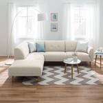 Ecksofa Cala II Strukturstoff Webstoff Osta: Altweiß - Ottomane davorstehend links - Beige