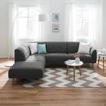 Ecksofa Cala II Strukturstoff Webstoff Osta: Anthrazit - Ottomane davorstehend links - Beige