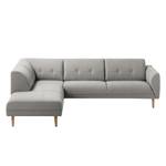 Ecksofa Cala II Strukturstoff Webstoff Osta: Graubraun - Ottomane davorstehend links - Beige