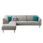 Ecksofa Cala II Strukturstoff Webstoff Osta: Graubraun - Ottomane davorstehend links - Beige