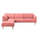 Ecksofa Cala II Strukturstoff Webstoff Osta: Koralle - Ottomane davorstehend links - Beige