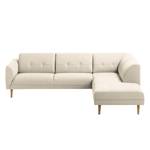 Ecksofa Cala II Strukturstoff Webstoff Osta: Altweiß - Ottomane davorstehend rechts - Beige