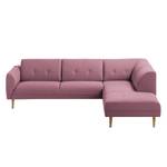 Ecksofa Cala II Strukturstoff Webstoff Osta: Flieder - Ottomane davorstehend rechts - Beige