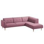 Ecksofa Cala II Strukturstoff Webstoff Osta: Flieder - Ottomane davorstehend rechts - Beige