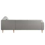 Ecksofa Cala II Strukturstoff Webstoff Osta: Graubraun - Ottomane davorstehend rechts - Beige