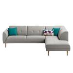 Ecksofa Cala II Strukturstoff Webstoff Osta: Graubraun - Ottomane davorstehend rechts - Beige