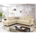 Ecksofa Calang Webstoff Creme - Ottomane davorstehend links - Keine Funktion