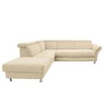 Ecksofa Calang Webstoff Creme - Ottomane davorstehend links - Keine Funktion