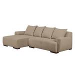 Ecksofa Caldelas Webstoff I Sand - Longchair davorstehend links