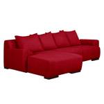 Ecksofa Caldelas Webstoff I Webstoff I - Rot - Longchair davorstehend links