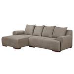 Ecksofa Caldelas Webstoff II Taupe - Longchair davorstehend links