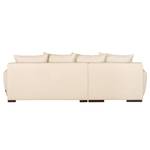 Hoekbank Caldelas III geweven stof - Beige - Longchair vooraanzicht links