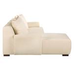 Hoekbank Caldelas III geweven stof - Beige - Longchair vooraanzicht links