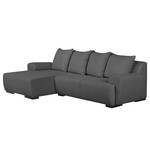 Ecksofa Caldelas Webstoff III Dunkelgrau - Longchair davorstehend links