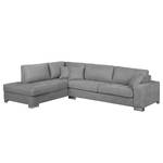 Ecksofa Calipso Webstoff Longchair/Ottomane davorstehend links - Grau