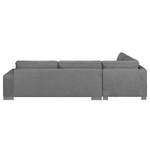 Ecksofa Calipso Webstoff Longchair/Ottomane davorstehend links - Grau