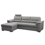 Ecksofa Callaway I Strukturstoff/Kunstleder - Grau - Longchair davorstehend links