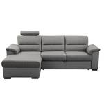 Ecksofa Callaway I Strukturstoff/Kunstleder - Grau - Longchair davorstehend links