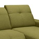 Ecksofa Campbell (mit Relaxfunktion) Flachgewebe - Khaki - Longchair davorstehend rechts