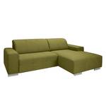 Ecksofa Campbell (mit Relaxfunktion) Flachgewebe - Khaki - Longchair davorstehend rechts