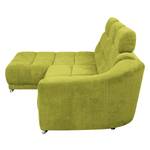 Ecksofa Carman Webstoff Webstoff - Grün - Longchair davorstehend links - Schlaffunktion