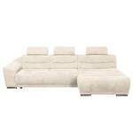 Ecksofa Carman Webstoff Webstoff - Beige - Longchair davorstehend rechts - Schlaffunktion