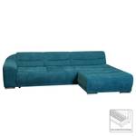 Ecksofa Carman Webstoff Webstoff - Petrol - Longchair davorstehend rechts - Schlaffunktion