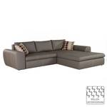 Ecksofa Cat Island (mit Schlaffunktion) beidseitig montierbar - Kunstleder - Grau / Beige