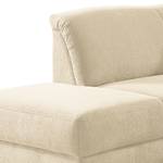 Ecksofa Cebu Webstoff Creme - Ottomane davorstehend links - Keine Funktion