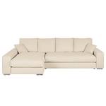 Ecksofa Chelm Webstoff Creme - Longchair davorstehend links