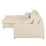 Ecksofa Chelm Webstoff Creme - Longchair davorstehend links