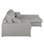 Ecksofa Chelm Webstoff Grau - Longchair davorstehend rechts