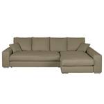 Ecksofa Chelm Webstoff Taupe - Longchair davorstehend rechts