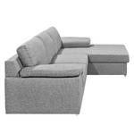 Ecksofa Chenega Webstoff Grau - Longchair davorstehend rechts - Keine Funktion